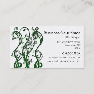 Green Leafy Vines Designed Business Card