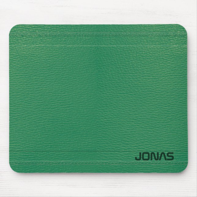 Green Leather Look Mouse Pad (Front)