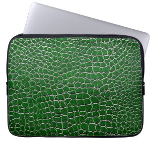 💻 Green Leather Pattern Professional Tech 💻 Laptop Sleeve