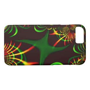 Green leaves and yellow fire-coloured curves iPhone 8/7 case