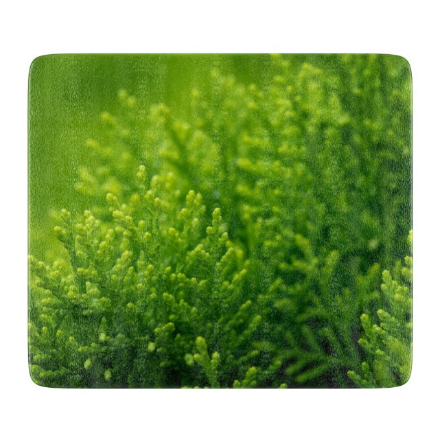 Green leaves background cutting board (Front)