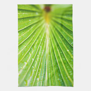 Green leaves background tea towel