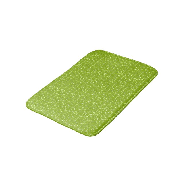 Green leaves bath mat (Angled)