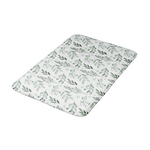 Green leaves  bath mat