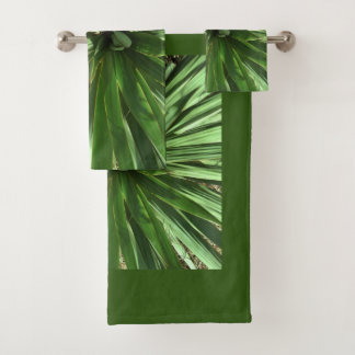 Green Leaves Bath Towel Set