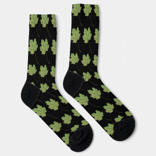 Green Leaves Black Socks