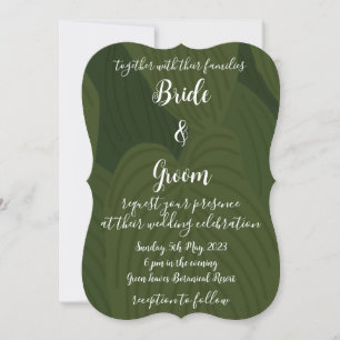 Green Leaves Botanical Nature Wedding Invitation