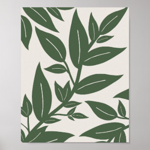 Green Leaves Botanical Poster