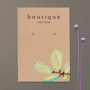 Green Leaves Branch Earring Display Card