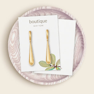 Green Leaves Branch Earring Display Card