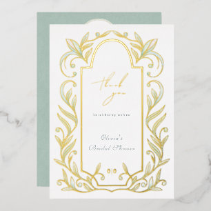 Green Leaves Bridal Shower Thank You Card