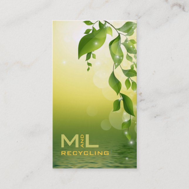 Green Leaves Business Card (Front)