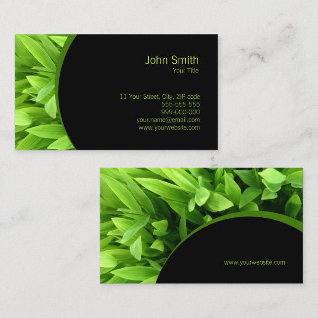 Green Leaves business card (Front/Back)
