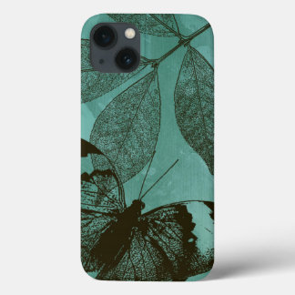 Green Leaves Butterfly iPhone 13 Case
