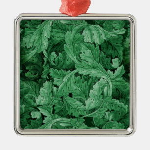 Green Leaves (by William Morris) Metal Ornament