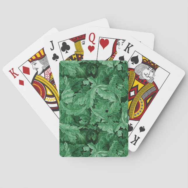 Green Leaves (by William Morris) Playing Cards (Back)