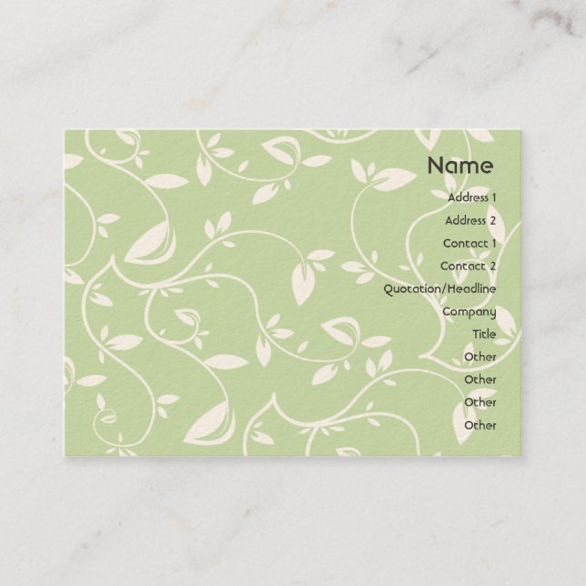 Green Leaves - Chubby Business Card (Front)