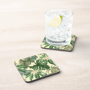 Green leaves coaster