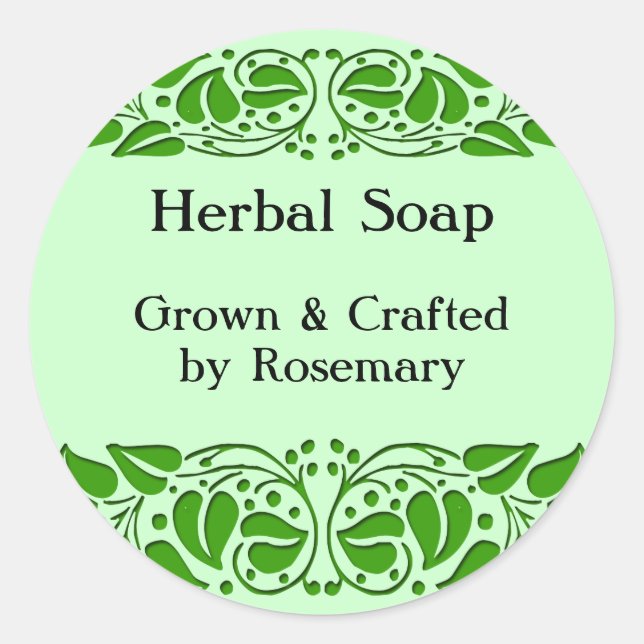 Green Leaves Custom Craft Stickers (Front)