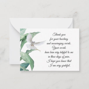 Green Leaves Dove Thank You Card