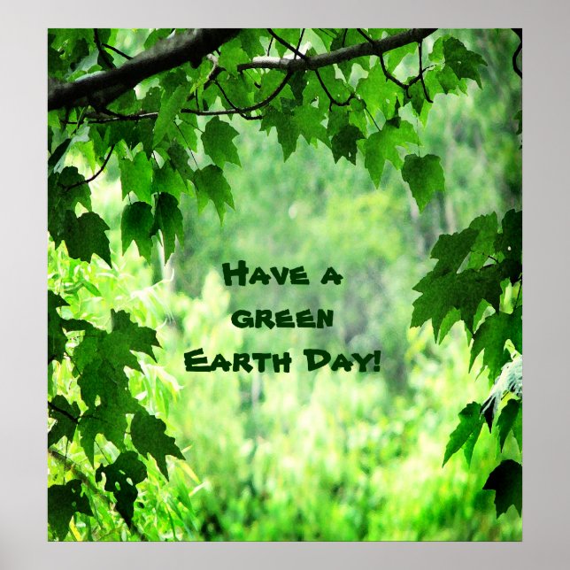 Green Leaves Earth Day Poster (Front)
