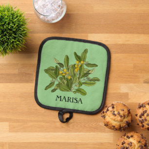 Green Leaves Elegant Pot Holder