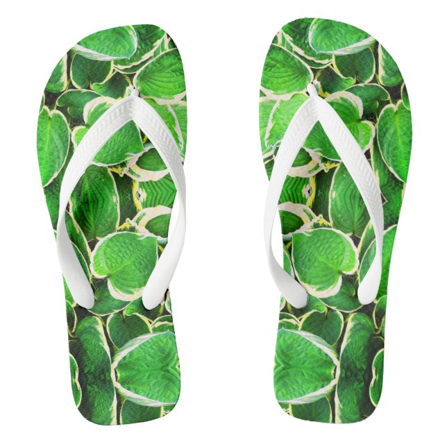 Green leaves fashion thongs (Footbed)