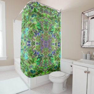 Green Leaves Foliage Nature Pattern Shower Curtain