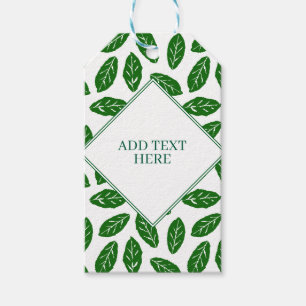 Green Leaves Foliage Pattern Gift Tags
