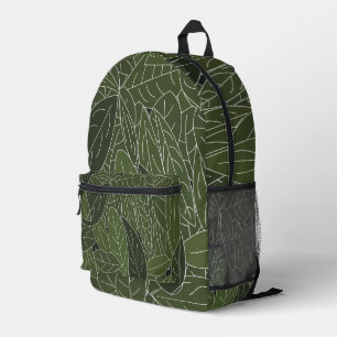 Green Leaves Foliage Printed Backpack