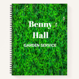 Green leaves garden service notebook