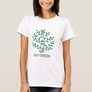 Green leaves green olive branch leaf Go Green T-Shirt