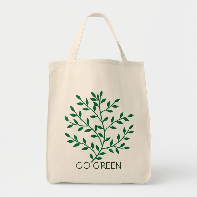 Green leaves green olive branch leaf Go Green Tote Bag (Front)