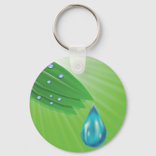 green leaves key ring
