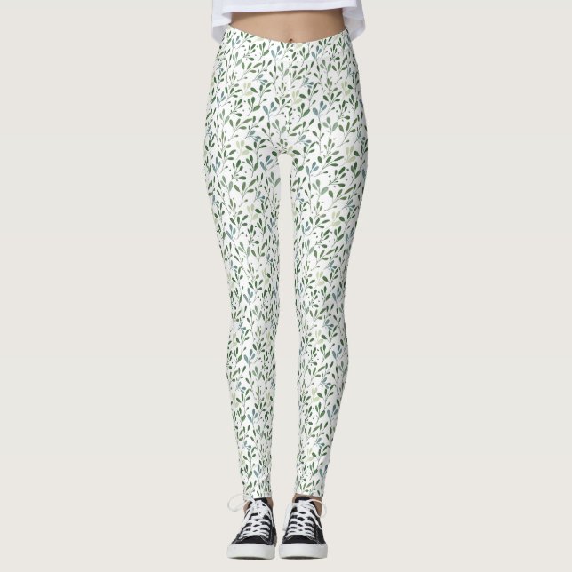 Green leaves leggings (Front)