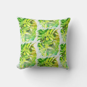 Green Leaves Lemon Orange Tree Pattern Cushion
