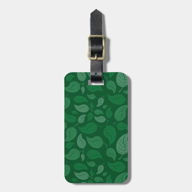 Green leaves luggage tag (Front Vertical)