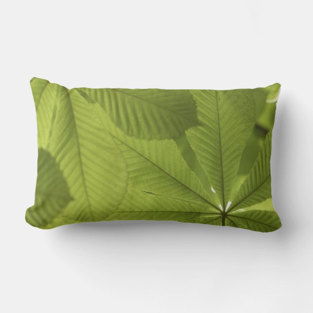 Green Leaves Lumbar Cushion (Front)