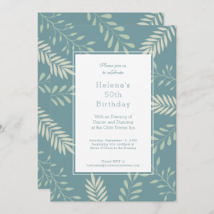 Green Leaves Natural Garden 50th Birthday Party Invitation