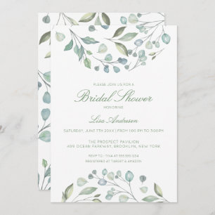 Green Leaves, Nature Bridal Shower Invitation