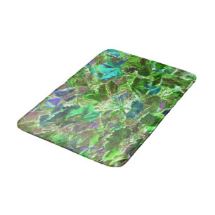 Green Leaves Nature Pattern Bath Mat
