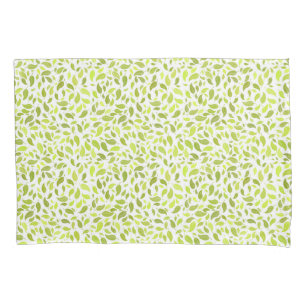 Green Leaves Nature Print, Plant Leaf Pattern Pillowcase