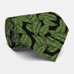Green leaves Neck Tie