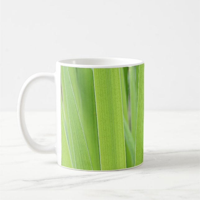 Green Leaves of Iris Coffee Mug (Left)