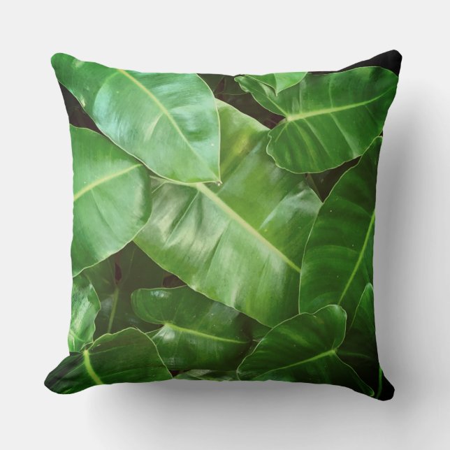 Green leaves Palm Leaf tropical foliage jungle  Cushion (Front)