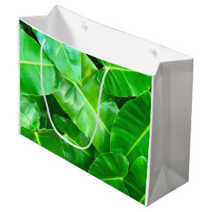 Green leaves Palm Leaf tropical foliage jungle Large Gift Bag