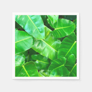 Green leaves Palm Leaf tropical foliage jungle  Napkin