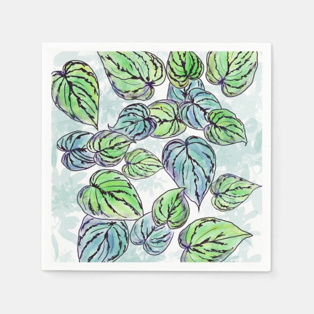 Green Leaves Paper Napkin (Front)