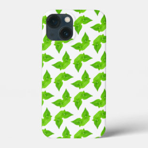 Green leaves pattern iPhone 13 mini case