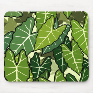 Green Leaves Pattern Mouse Pad